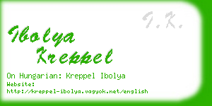 ibolya kreppel business card